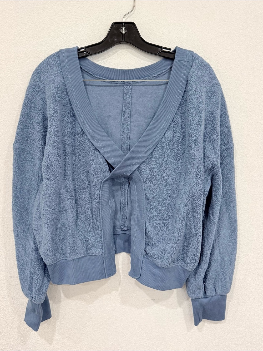 Daily Practice Anthropologie Long-Sleeve Pullover Cross Back Blue Top Medium - Picture 4 of 6